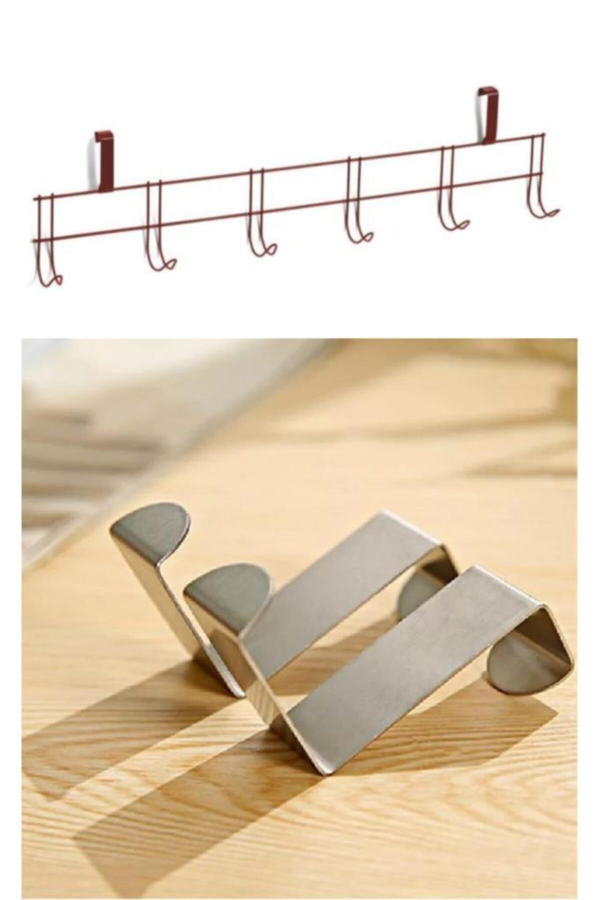 VİZYON Çok Amaçlı Fonksiyonel 2'li+ Metal Kapı Arkası Askı Set