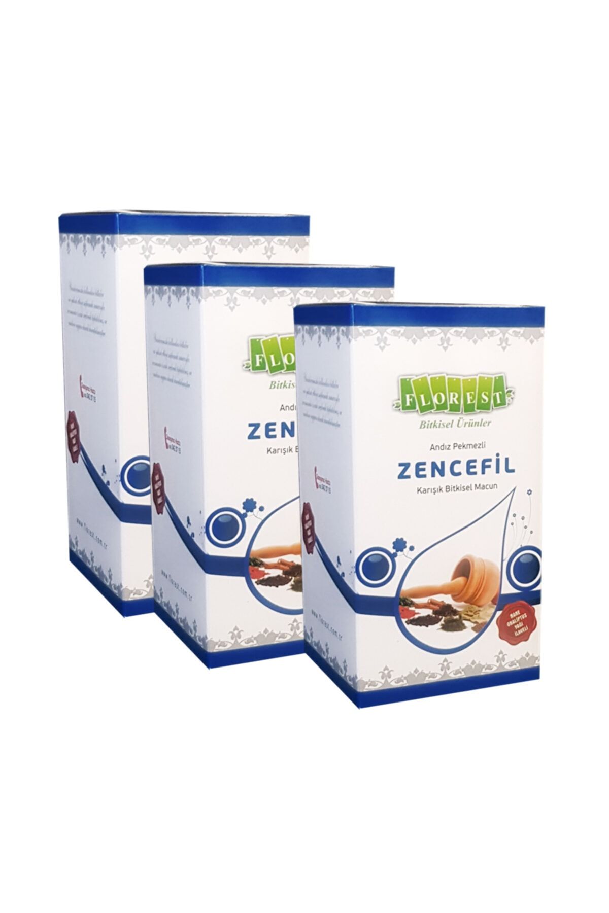 Florest 3 Kutu Zencefil Macunu Andız Pekmezli Kış Macunu Zencefilli Boğaz Macunu