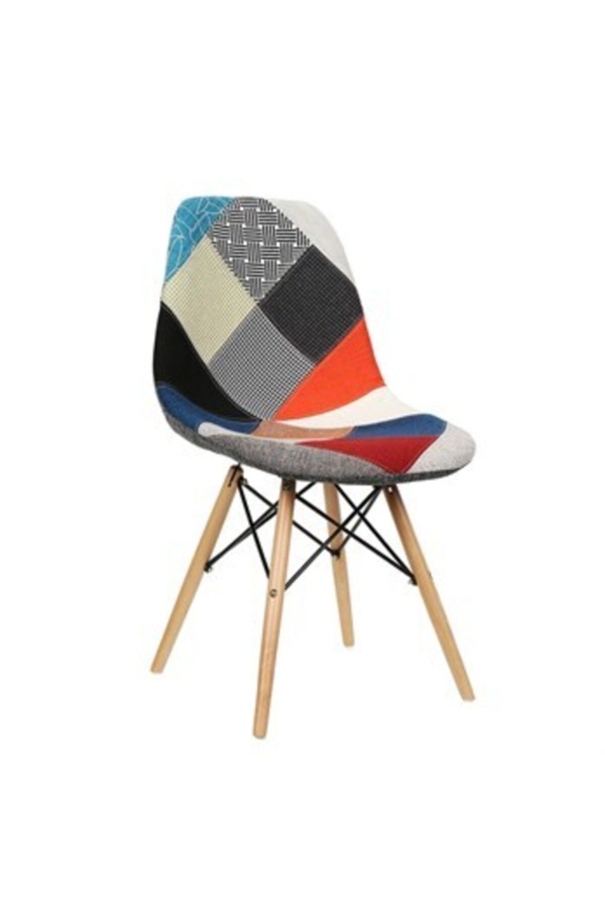 Vitale Harmony Patchwork Ahşap Ayaklı Sandalye Ms.prj-s-1156b
