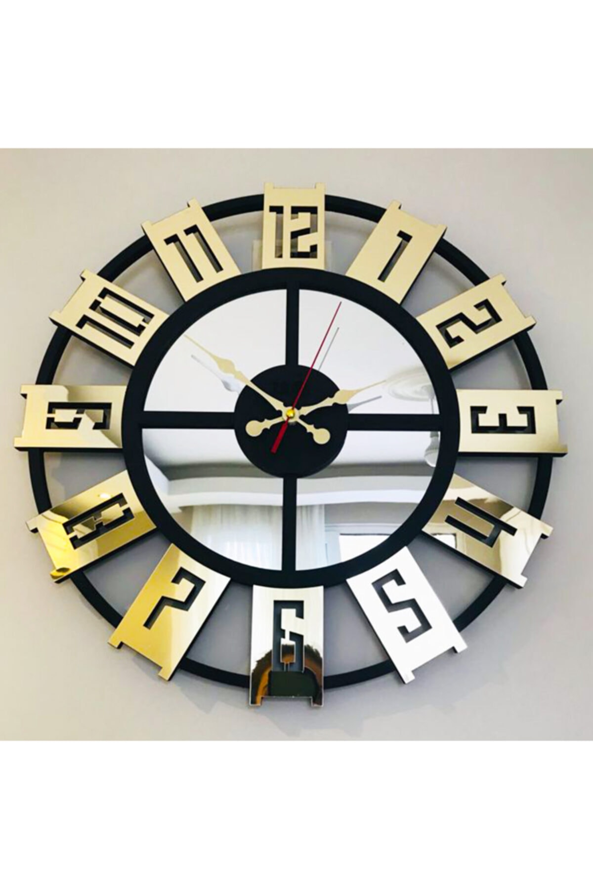 RacartShop Dekoratif Aynalı Duvar Saati - 72 (50 X 50)