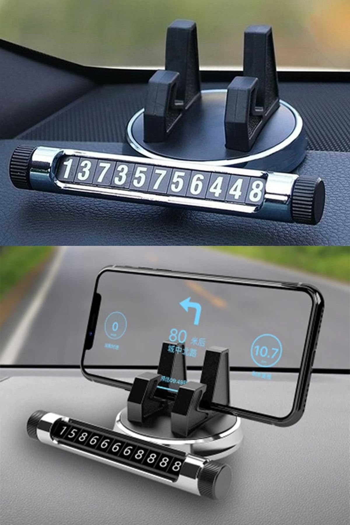 MEZİGARC Reno Clio Hatchback Uyumlu Oto Araç Içi Telefon Tutucu Numaratör Numaralık Park Tel