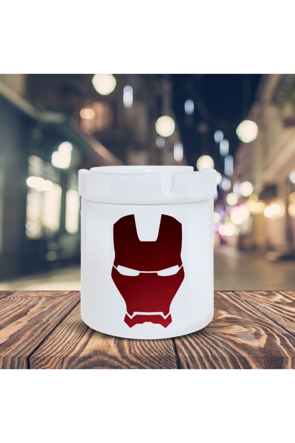 Asilmeydan Iron Man Küllük Zırh Maske Baskılı Kül Tablası K-15