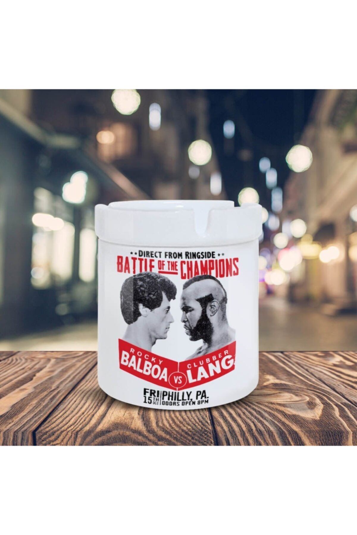Asilmeydan Rocky Balboa Ve Clubber Lang Baskılı Küllük Seramik Kül Tablası
