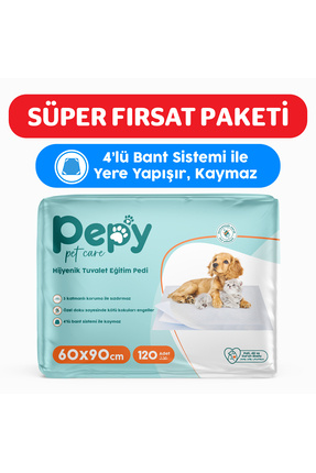 60x90 Hijyenik Tuvalet Eğitim Pedi 30'lu 4 Paket 120 Adet Image 0