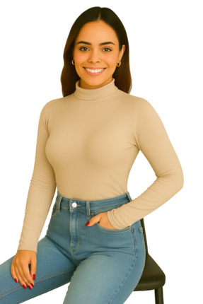 Kadın 4'lü Uzun Kol Body Boğazlı Badi 4 Adet Yarım Balıkçı Yaka Image 3