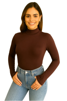 Kadın 4'lü Uzun Kol Body Boğazlı Badi 4 Adet Yarım Balıkçı Yaka Image 4