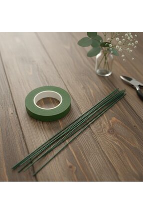 Çiçek Yapım Seti – 2’li Paket (10 ADET ÇİÇEK TELİ 1 ADET ÇİÇEK BANDI) Şönil Yapım Malzemeleri Image 0