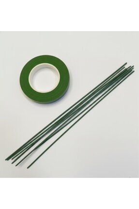 Çiçek Yapım Seti – 2’li Paket (10 ADET ÇİÇEK TELİ 1 ADET ÇİÇEK BANDI) Şönil Yapım Malzemeleri Image 1