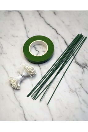 Çiçek Yapım Seti – 3’lü Paket (40 METRE ÇİÇEK BANDI , 1 DEMET TOMURCUK ,10 ADET ÇİÇEK TELİ ) Şönil Image 0