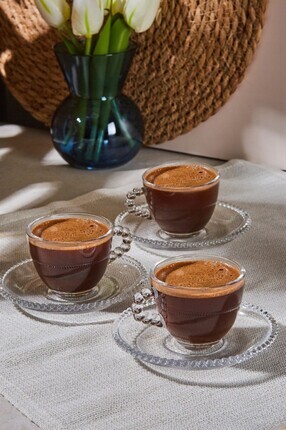 Boncukbağı 6 Kişilik 12 Parça 90ml Cam Kahve Fincanı 12602 Image 1