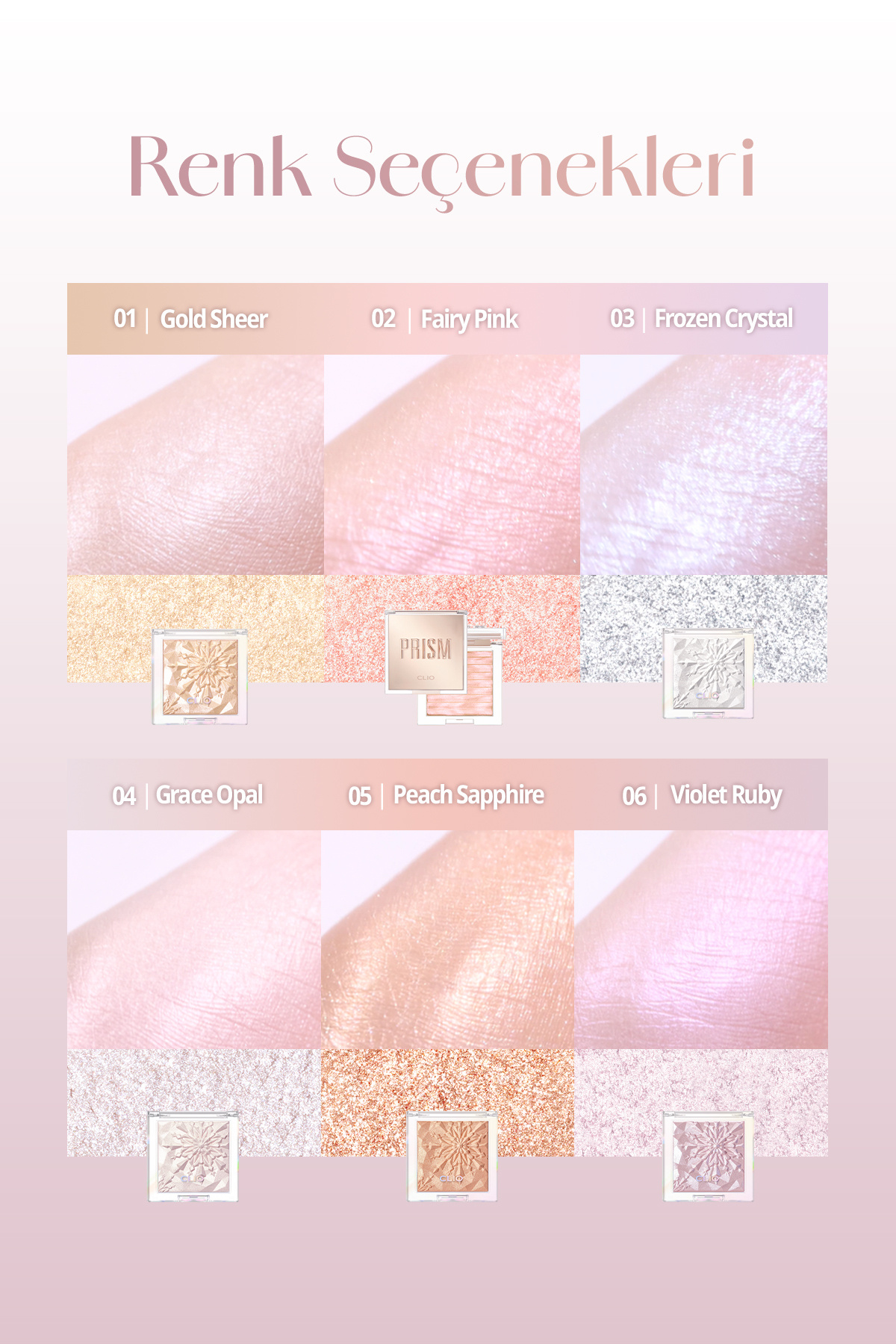 هایلایتر ارائه دهنده درخشش شدید با ذرات میکرو مروارید پریسم هایلایتر 01 طلایی شفاف