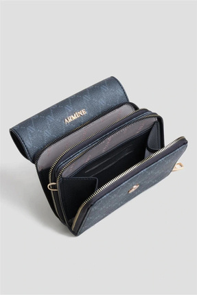 381 Siyah Noktalı Kadın Çapraz Askılı El & Omuz Çantası Image 2