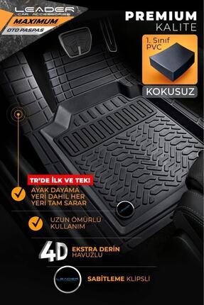 Mahir Otom Renault Clio 5 2020 Model Ve Sonrası Uyumlu Oto Paspas 4d Maximum (SİYAH) Image 5