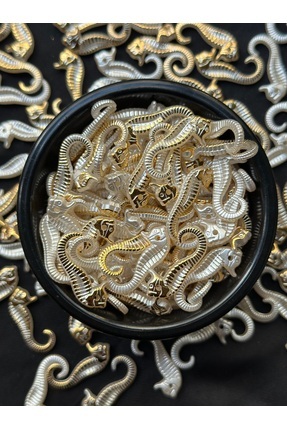 30 Adet Denizatı Boncuk Beyaz Altın Sarısı Kaplama 27,2 mm Takı & Aksesuar Yapımı Image 2