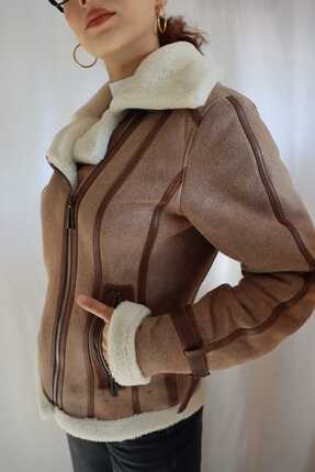 Kadın Hakiki Deri Kürklü Mont Image 1