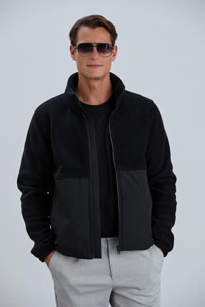 ERKEK MONT Erkek Polar Kumaş Panelli Mont Image 1