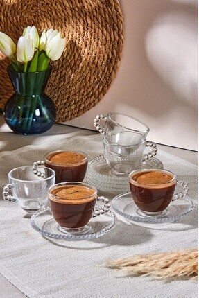 Boncukbağı 6 Kişilik 12 Parça 90ml Cam Kahve Fincanı 12602 Image 0