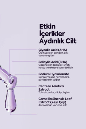 Salisik Asit, Aha Bha Cilt Serumu, Ölü Hücrelerden Arındırma, Lekeleri Azaltma, Pürüzsüz Cilt Image 4