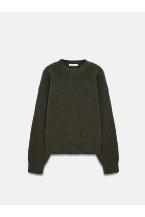 10640 Bisiklet Yaka Yumuşak Dokulu Kazak-Haki Image 5