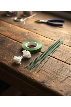 Çiçek Yapım Seti – 3’lü Paket (40 METRE ÇİÇEK BANDI , 1 DEMET TOMURCUK ,10 ADET ÇİÇEK TELİ ) Şönil Image 1