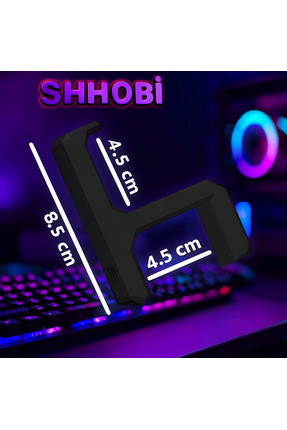 Şık Masa Kenarı Asılabilir Kulaklık Standı - Kulaklık Tutucu Masa Askılığı Gri Siyah Beyaz Image 1