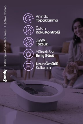 Aktif Karbonlu Ekstra Topaklanan Kedi Kumu 10kg Image 2