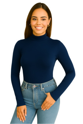 Kadın Uzun Kol Body Boğazlı Badi Yarım Balıkçı Yaka Image 0