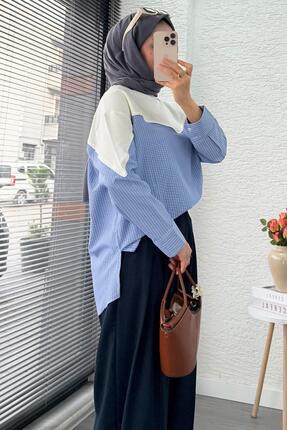 Gömlek Detaylı Kadın Sweat - Ekru Image 2