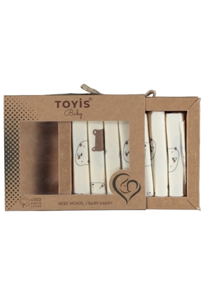 %100 Pamuk Bebek Müslin Seti – 1 Büyük Müslin + 7’li Bebek Mendili – Nefes Alan Yumuşak Doku Image 3