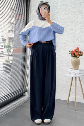 Gömlek Detaylı Kadın Sweat - Ekru Image 7