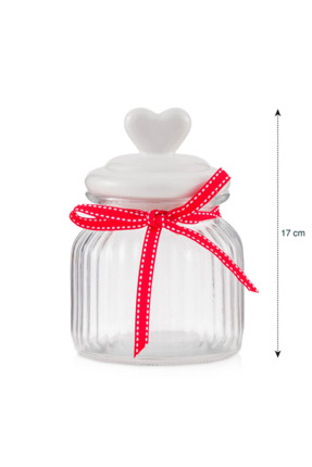 LCW HOME Renksiz Kalp Kapaklı Cam Kavanoz 20 Cm Image 4