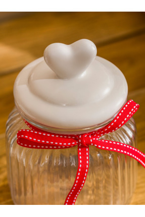 LCW HOME Renksiz Kalp Kapaklı Cam Kavanoz 20 Cm Image 2