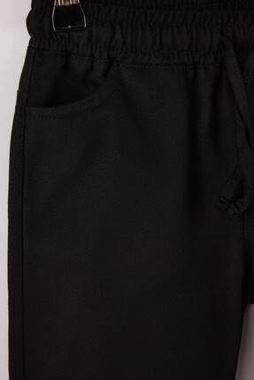 Siyah Pamuklu 3'lü Erkek Çocuk T-Shirt Ceket Pantolon Dokuma Alt-Üst Takım TKDSS25AU00041 Image 5