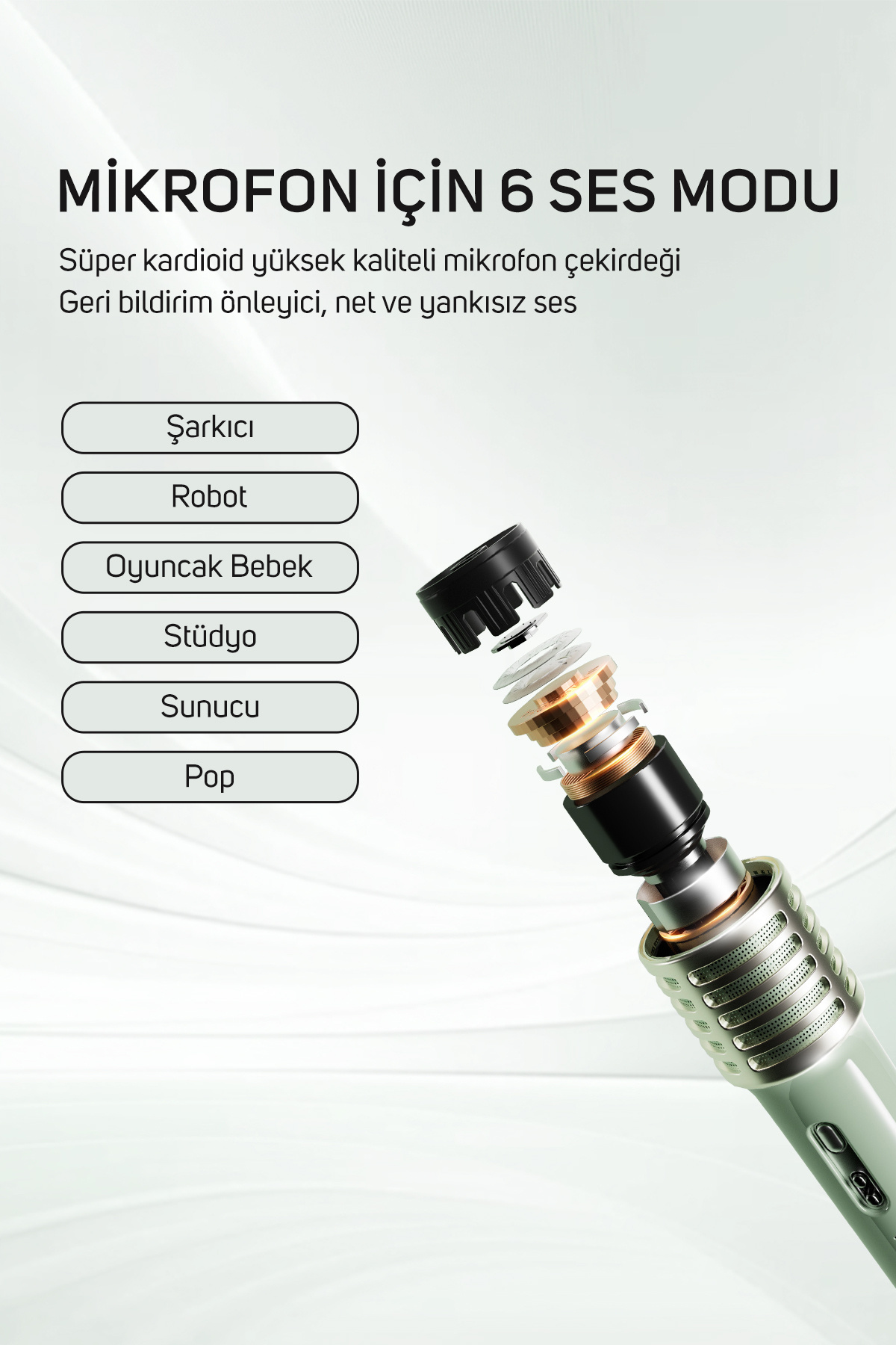 اسپیکر بلوتوث قابل حمل SongBird-HQ 50 وات با میکروفون دوگانه کارائوکه و 6 جلوه صوتی