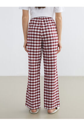 Peak Yeni Sezon Beli Lastikli Ekose Kadın Pijama Altı Image 3