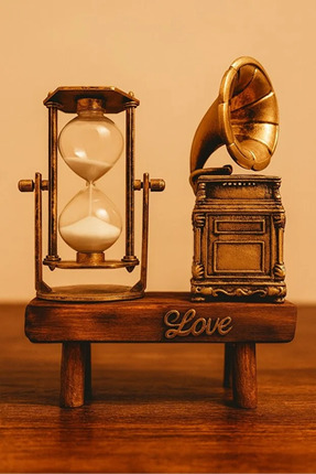 ŞIK BİBLO OFİS KUM SAATLİ BİBLO KUM SAATİ EYFEL KULESİ MASA ÜSTÜ BİBLO Image 0