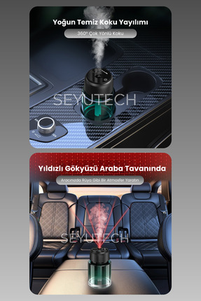 Yıldız Işıklı Araç Parfümü Yıldız Efektli Aydınlatma Ortam ve Oda Hava Nemlendirici Aromaterapi Image 1