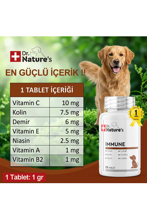 Köpekler İçin Immune & Multivitamin Destek – Bağışıklık Sistemi Güçlendirici (75 Tablet) Image 3