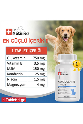 Köpekler İçin Glukozamin Tablet Eklem ve Kıkırdak Desteği, Hareket Kabiliyeti Takviyesi (300 Tablet) Image 4