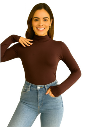 Kadın Uzun Kol Body Boğazlı Badi Yarım Balıkçı Yaka Image 0