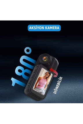 2.7k Ultra Hd Video, 180° Döner Lens, Wi-Fi , Vucut Kamerası Mini Taşınabilir Aksiyon Kamera Image 5