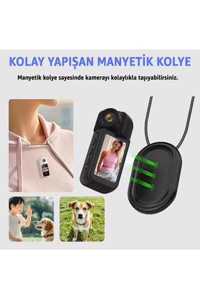 2.7k Ultra Hd Video, 180° Döner Lens, Wi-Fi , Vucut Kamerası Mini Taşınabilir Aksiyon Kamera Image 6