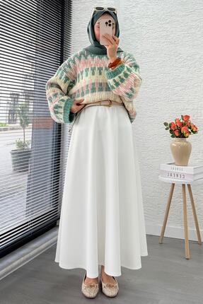 Pinterest Model Balon Kol Kısa Triko Kazak -Yeşil Image 6