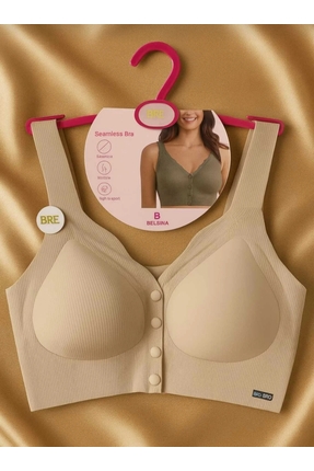 BRA ÖNDEN DÜĞMELİ LAZER KESİM BALENSİZ DİKİŞSİZ SÜTYEN Image 2