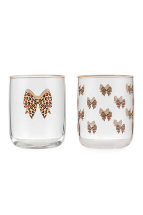 UZG Store'den Stilinizi Oluşturun Karışık Fiyonk Baskılı Cam Bardak 3'lü 280 ml Image 4