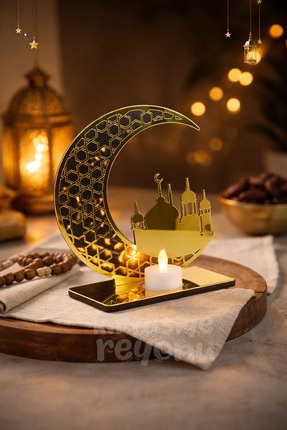 Cami Figürlü Led Mumlu Dekoratif Ahşap ve Pleksi Demonte Dekor Hediyelik Ürün Image 0