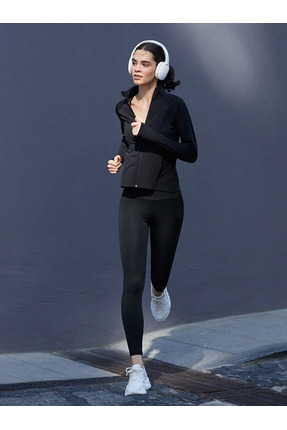 Siyah Yüksek Bel Toparlayıcı Kadın Spor Tayt Image 0