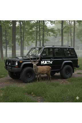 HUNT Avcı Sticker | Arazi Aracı & Pickup İçin | 40×10 cm Folyo Kesim - Offroad Dağcı Çıkartması Image 4