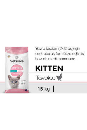 Vet Prive Yavru Kedi Maması Tavuklu 1.5 Kg Image 1