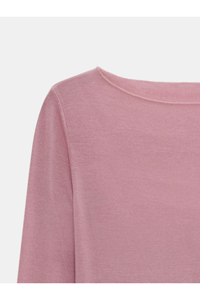 32122 Kayık Yaka Modal Kaşmir Ultra Hafif Bluz-Gül Image 7